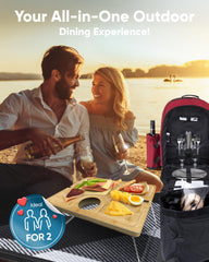 Foldable wine table from PL Harmony Picnic Backpack