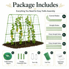 FOLLOOK Cucumber Trellis assembled in garden setting