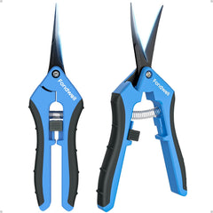 Fondwell 6.5-inch pruning shears front view with blue handles