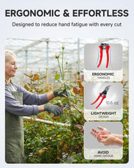 Fondwell 8.5-inch pruning shears with push-to-lock mechanism