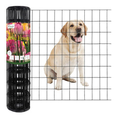 FOREHOGAR Black PVC Coated Welded Wire Fence 24"x25' roll front view