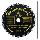 FORESTER 9-inch Chainsaw Brush Cutter Blade front view with teeth