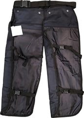 FORESTER Chainsaw Chaps displaying 6-inch utility pocket