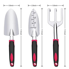 Fosiweelo hand trowel with rubber handle in cherry red