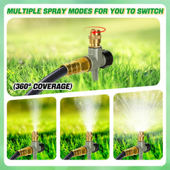 Four Acostop sprinklers connected together for daisy chaining