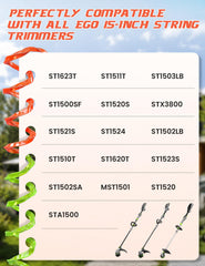 Four rolls of YWTESCH 0.095 inch trimmer line stacked together