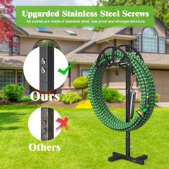 Four spikes of the Mr IRONSTONE Hose Holder for stability