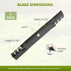 Fourtry GX22151 mower blades with specifications on the packaging