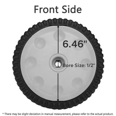 Fourtry lawn mower drive wheel side view