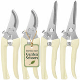 FOVCENT 4-Pack Pruning Shears in yellow with stainless steel blades