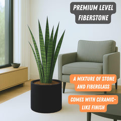 Fox & Fern Large Planter Black Matte side view