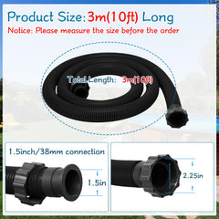 Frienda Pool Pump Replacement Hose 12 ft black flexible design
