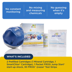 FROG @Ease Floating Sanitizing System side view showing packaging details