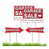 Frohllia 4 Pack Garage Sale Signs, red color, front view