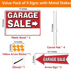 Frohllia garage sale signs displayed in a yard