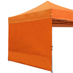 Front view of ABCCANOPY Instant Canopy SunWall in orange