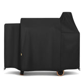 Front view of Arcedo Grill Cover for Pit Boss 820 Deluxe in black