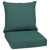 Front view of Arden Outdoor Deep Seat Cushion Set in peacock blue green