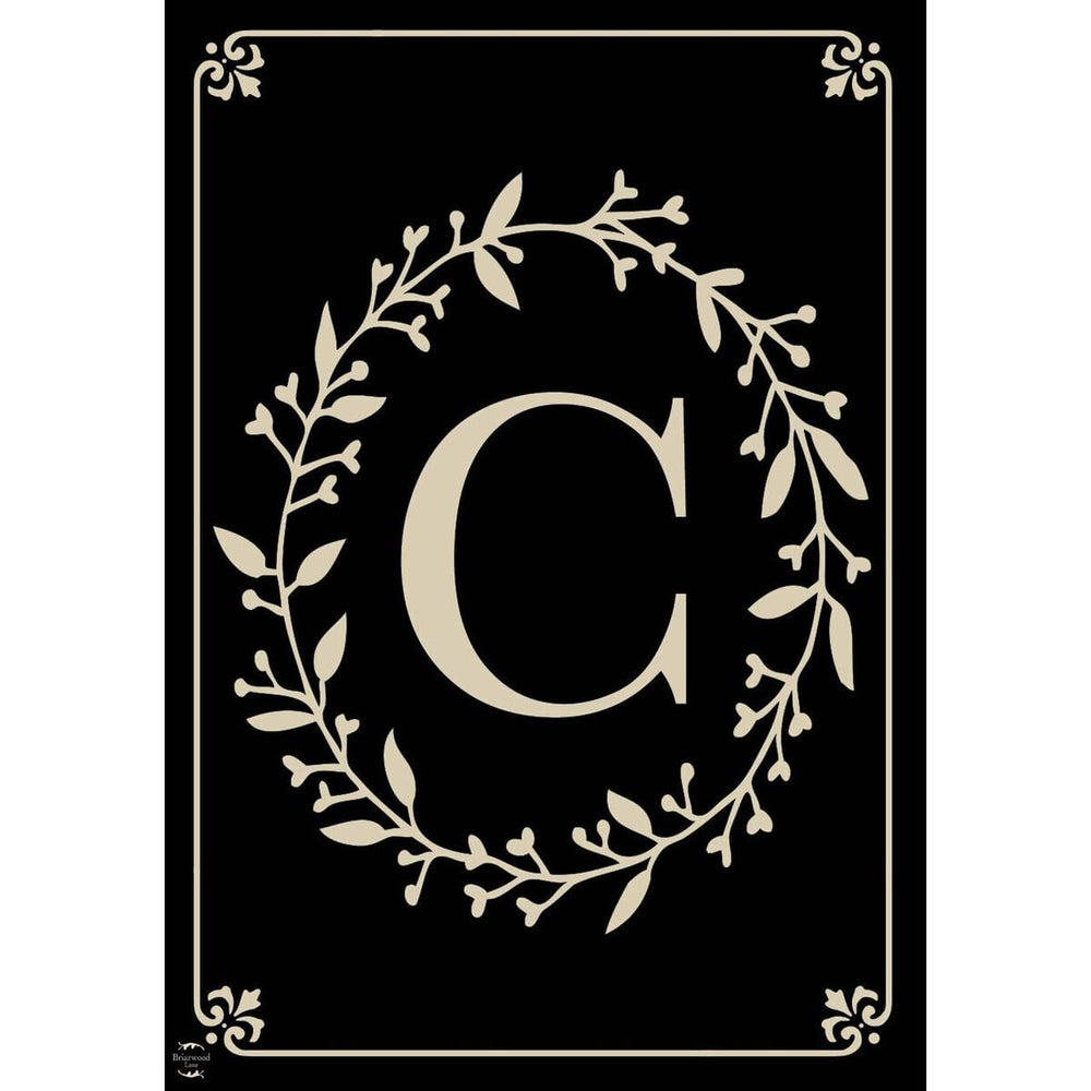 Front view of Briarwood Lane Monogram C Garden Flag 12.5x18 inches