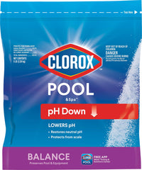 Front view of CLOROX Pool&Spa Swimming Pool pH Down 5LB granules