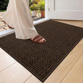 Front view of Color&Geometry Ultra-Thin Indoor Door Mat 24"x36" in brown