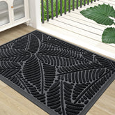 Front view of Colorxy Waterproof Front Doormat in black