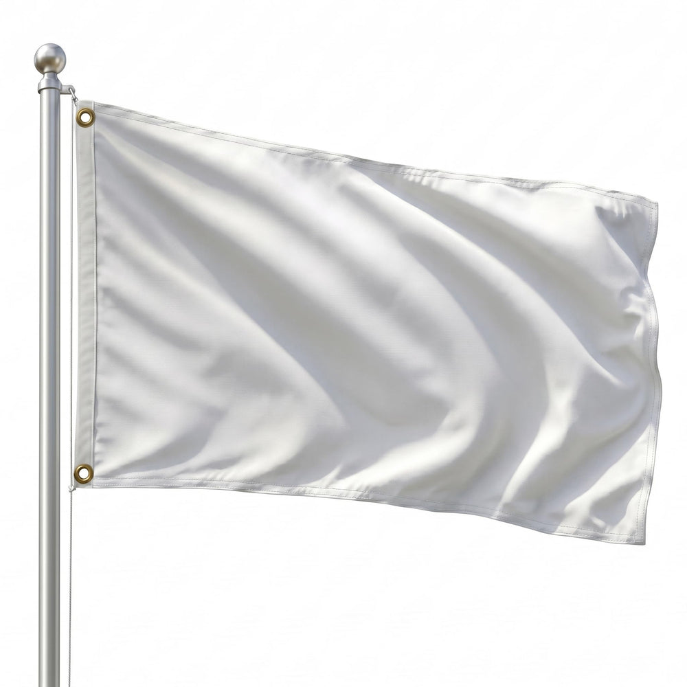 Front view of DMSE Wholesale White Flag, 2x3 ft size