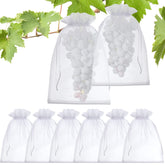 Front view of ENNIYU 50 Pcs Fruit Protection Bags, 8x12 inch, white netting