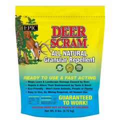 Front view of EPIC REPELLENTS Deer Scram All Natural Granular Repellent 6 lb bag
