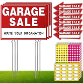Front view of Generic 14-piece garage sale signs kit with vibrant colours