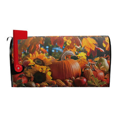 Front view of Generic Fall Mailbox Cover 21x18 inch with pumpkins