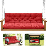 Front view of GPQAWER porch swing cushions in red, 47x40 inches