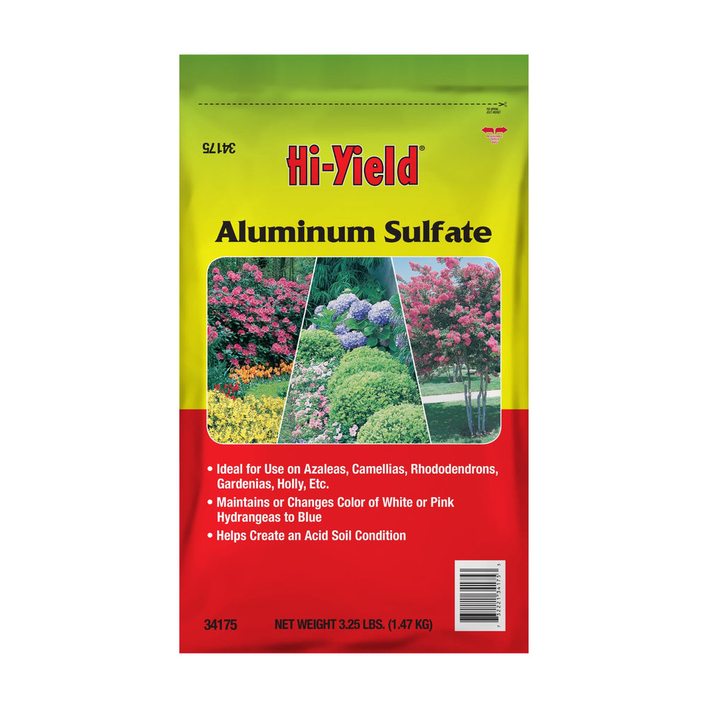 Front view of Hi-Yield Aluminum Sulfate 3.25 lbs package