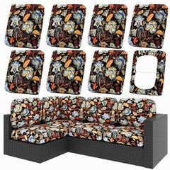 Front view of hyha 8-piece floral patio cushion covers