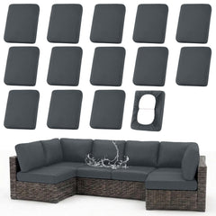 Front view of hyha Waterproof Outdoor Cushion Covers in Dark Grey