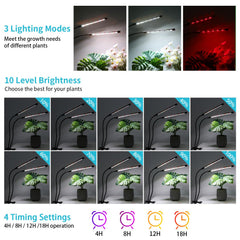 Front view of Hywyimlait Grow Light with timer features