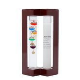 Front view of JINGYUE Indoor Weather Station with Glass Galileo Thermometer