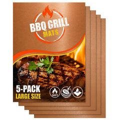 Front view of Linda's Essentials BBQ Copper Grill Mats pack