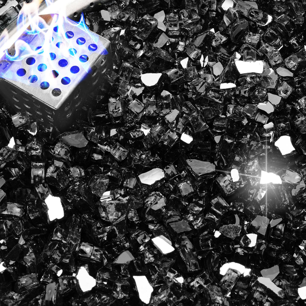 Front view of NUPICK 5 Pound Fire Glass in black