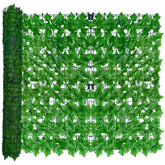 Front view of ODTORY artificial ivy privacy screen panel, light green