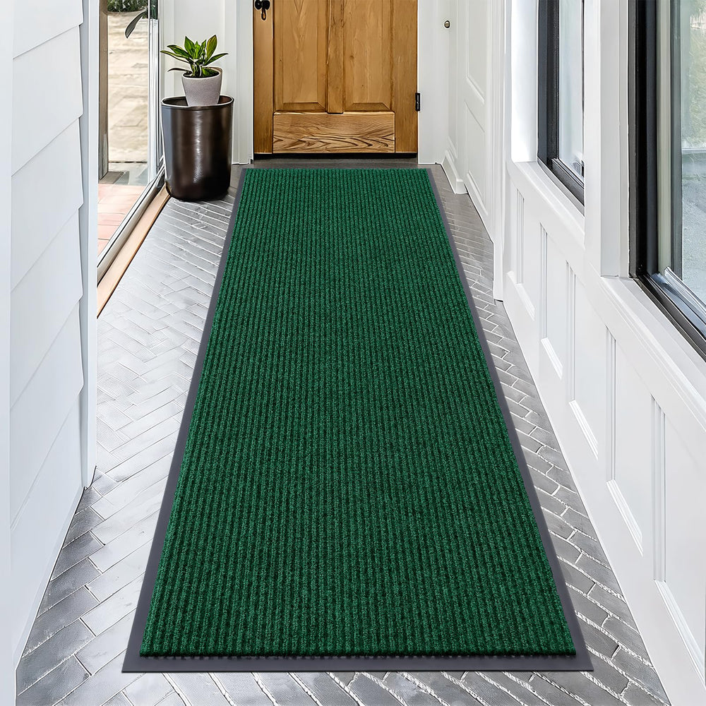 Front view of OLANLY Front Door Mat 71x30 in green