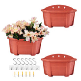 Front view of ORIMERC 9.8 inch black wall hanging planter with drainage hole