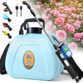 Front view of PASAMIC 2 Gallon Battery Powered Sprayer in blue