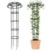 Front view of Quibbay 65 Inch Mushroom Top Garden Trellis, black