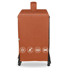 Front view of QuliMetal Vertical Smoker Cover for Pit Boss, brown
