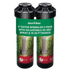Front view of Rain Bird 32SA Rotor Sprinkler Head, black