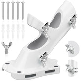 Front view of REERON 1 inch flag pole bracket in white