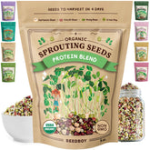 Front view of Seedboy Organic Non-GMO Sprouting Seeds Protein Blend package