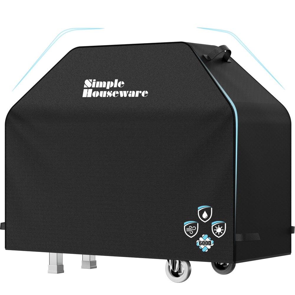 Front view of Simple Houseware 55 in. BBQ Gas Grill Cover in black