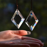 Front view of stino Crystal Suncatcher Prisms in clear glass
